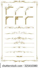 decorative gold frame set Vector
