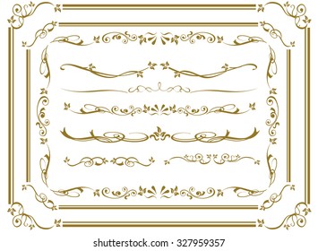 decorative gold frame set Vector
