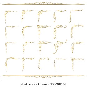 decorative gold frame set Vector