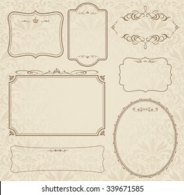 decorative gold frame set Vector
