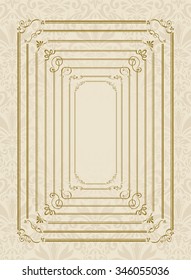 decorative gold frame set Vector 