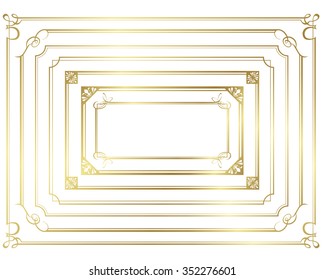 decorative gold frame set Vector