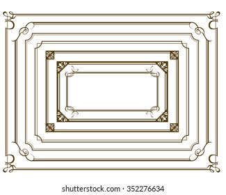 decorative gold frame set Vector