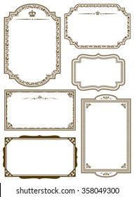 decorative gold frame set Vector
