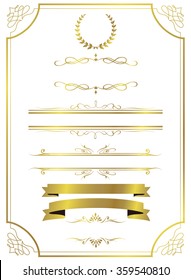 decorative gold frame set Vector
