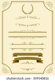 decorative gold frame set Vector
