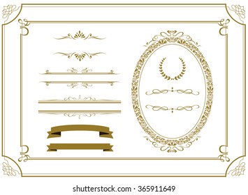 decorative gold frame set Vector
