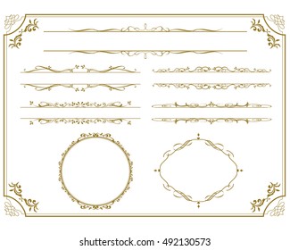decorative gold frame set Vector

