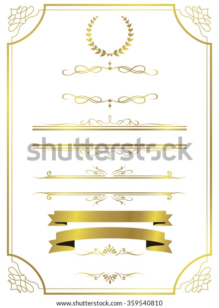 decorative gold frame set\
Vector\
