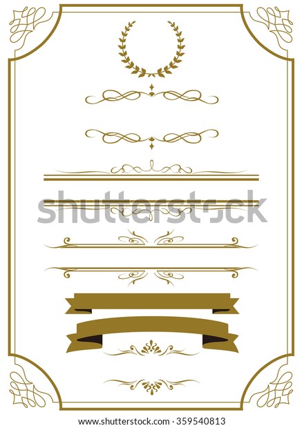 decorative gold frame set\
Vector\
