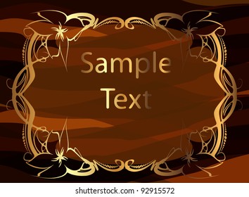 Decorative gold frame for text. Vector