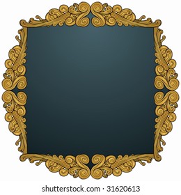 Decorative Gold Picture Frame : Detailed frame element.