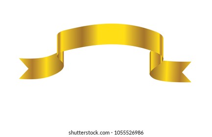 Decorative Gold Ribbon Banner Isolated On Stock Vector (Royalty Free ...