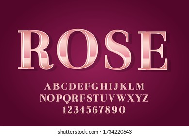 decorative gold rose Font and Alphabet