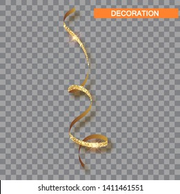 Decorative gold serpentine icon. Realistic illustration of decorative gold serpentine vector icon for web design.