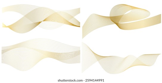 Decorative gold waves for your banner design, printing. Suitable for Fashion, Beauty, Skincare, cosmetics design, candy, yoga, fashion, music. Design element. Background, Web-design, Presentation