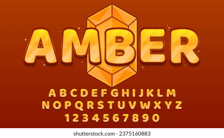 decorative golden amber editable text effect vector design