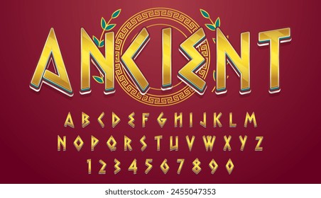 decorative golden ancient editable text effect vector design