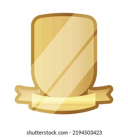 decorative golden badge over white background