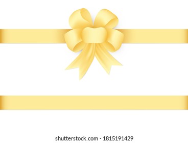 Decorative golden bow with ribbon vector illustration