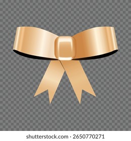 Decorative golden bow. Vector illustration