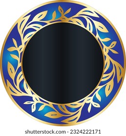 Decorative golden circles frame. Rounded rings with ornate ornament in oriental and arabic style antique disks with patterned vector ornament.

