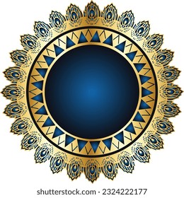 Zierkreisel mit goldenem Dekor. Ringe mit Zierverzierungen in Antiquitäten im orientalischen und arabischen Stil mit gemusterten Vektorverzierungen.
