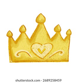 Corona dorada decorativa. Gráficos de Vector.