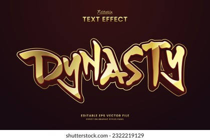 decorative golden dynasty editable text effect vector design