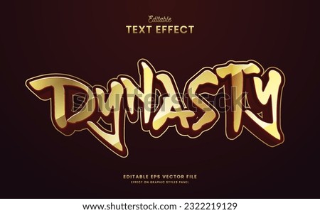decorative golden dynasty editable text effect vector design