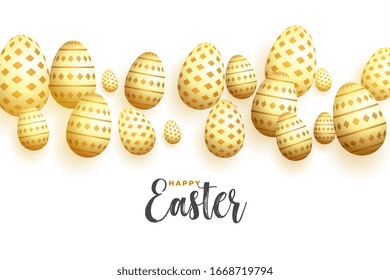 dekorative goldene Eier, heller Osterhintergrund
