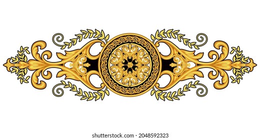 Decorative golden element in Baroque style 