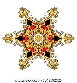 Elemento dorado decorativo de estilo barroco 