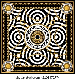 Decorative golden floral baroque pattern. Vector Illustration.