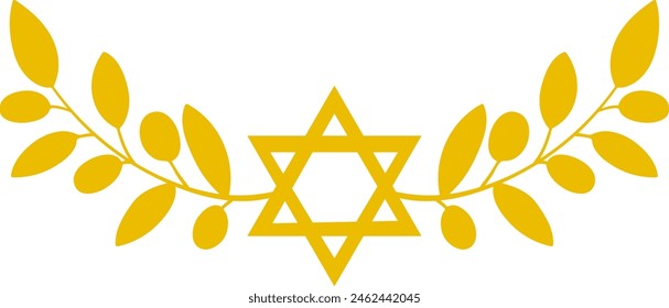 Decorative golden floral judaica design clipart