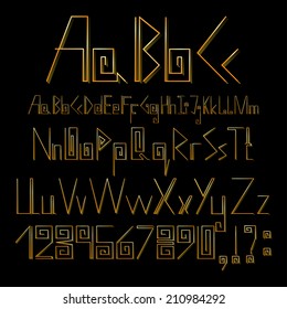 Decorative golden font for your design