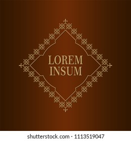 
Decorative golden frame for design with floral ornament. A template for printing postcards, invitations, books, packaging, for textiles, engraving, wooden furniture, forging. Vector.