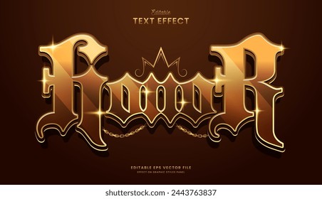 decorative golden honor editable text effect vector design