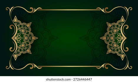 Decorative Golden Mandala Border Design