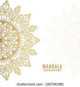 Decorative Golden Mandala On White Background