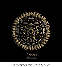 Decorative golden mandala on white background
