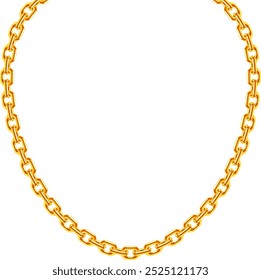 Decorative golden necklace. Shiny luxury metal chain