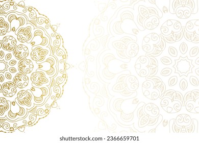 decorative golden oriental mandala pattern backdrop vector