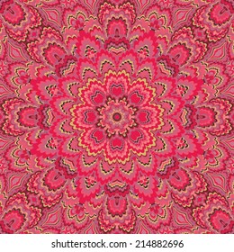 Decorative golden - pink seamless pattern - Marbling, Ebru style