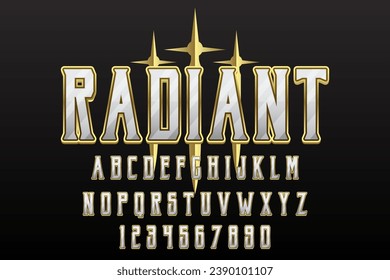 decorative golden radiant sword editable text effect vector design