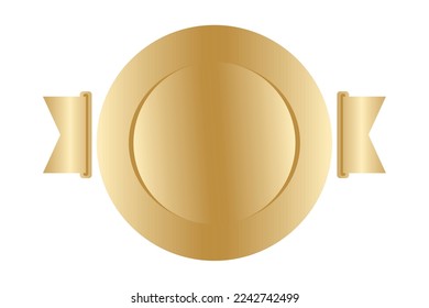 decorative golden seal icon on white background