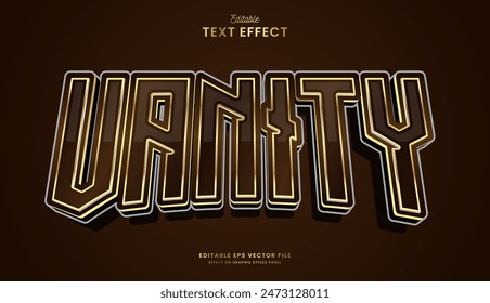 effet de texte modifiable de la vanité dorée décorative  conception de Image vectorielle