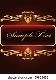 Decorative golden vector frame