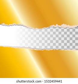 Decorative golen torn paper using as background