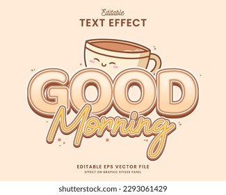 dekorative gute morgendliche bearbeitbare Texteffekt Vektordesign